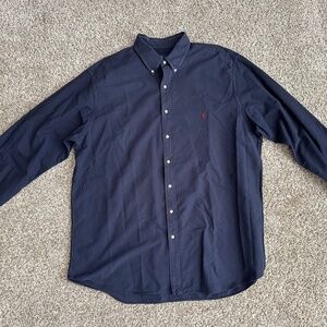 Polo Ralph Lauren Men's Garment-Dyed Oxford Shirt  - NAVY 2XLT